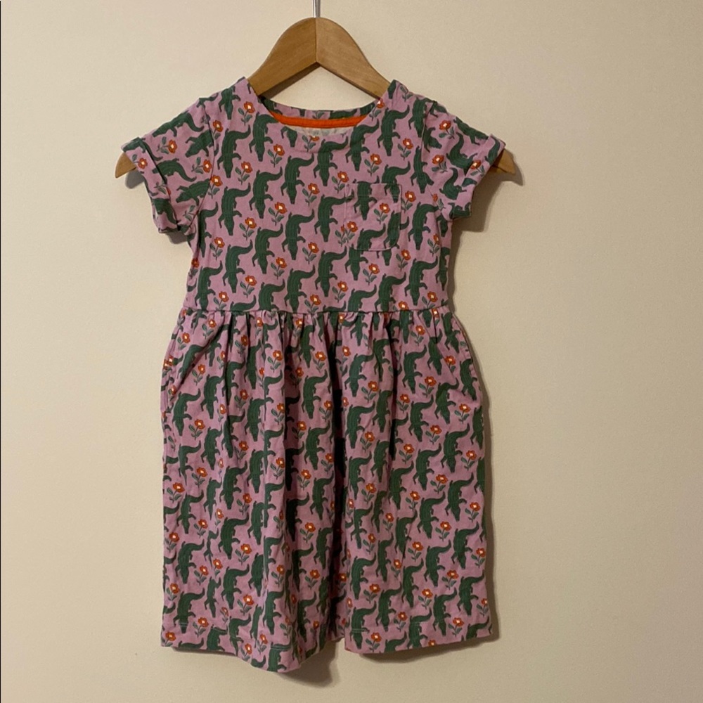 Charming Pink Alligator Print Kids Dress VGUC